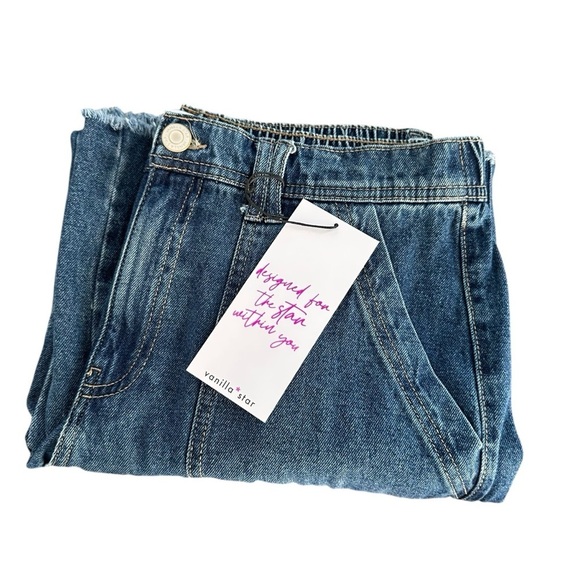 Baggy Relaxed Cargo Jeans, Wide Leg, High Elastic Waist, 30 - Picture 9 of 11